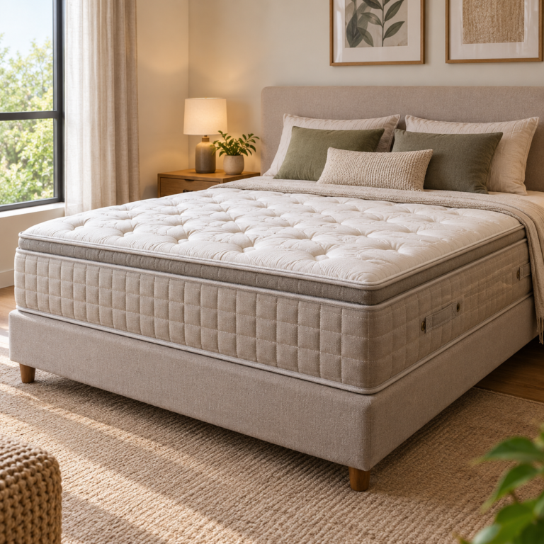 Cama box com colchão em quarto de casal